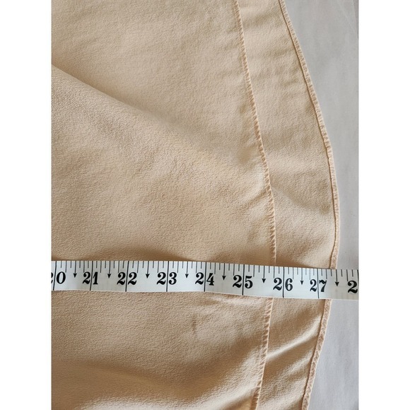 R Label 100% Silk long sleeve tunic Tan Sz S Button Cuff - Picture 8 of 8